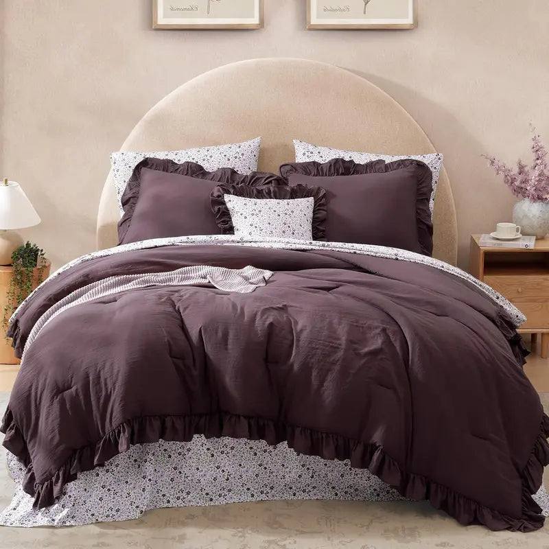 Ruffled Farmhouse Comforter Set – 7Pc