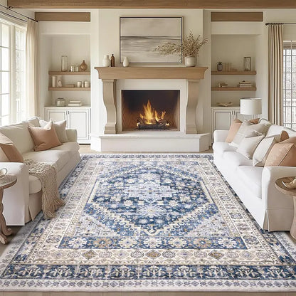 Art&Tuft Vintage Beige Washable Non-Slip Rug