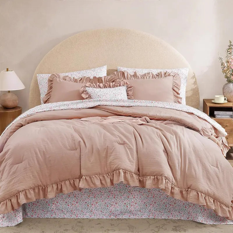 Ruffled Farmhouse Comforter Set – 7Pc