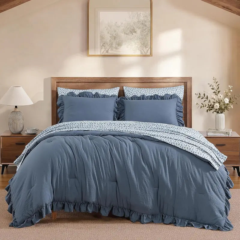 Ruffled Farmhouse Comforter Set – 7Pc