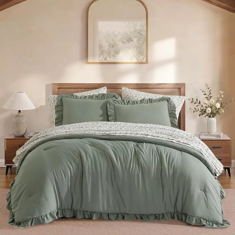 Ruffled Farmhouse Comforter Set – 7Pc