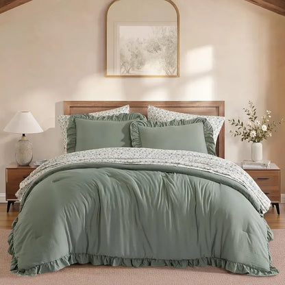 Ruffled Farmhouse Comforter Set – 7Pc