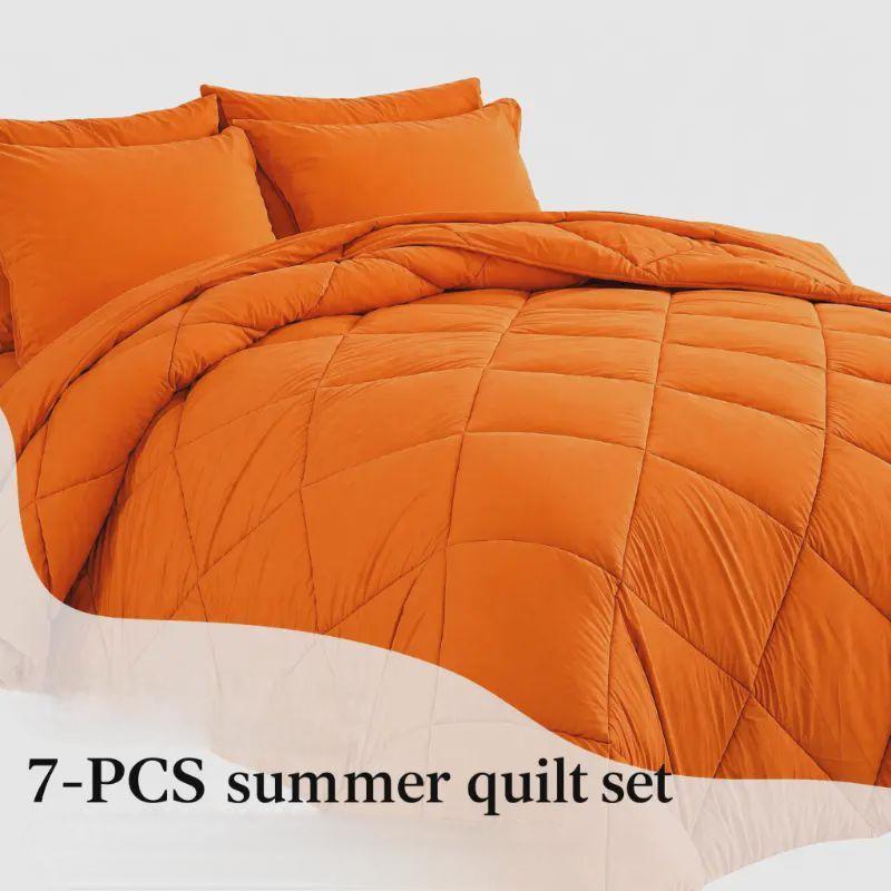 7-Piece Quilted Comforter Set Full/Queen/King