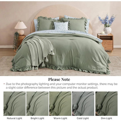 Ruffled Farmhouse Comforter Set – 7Pc
