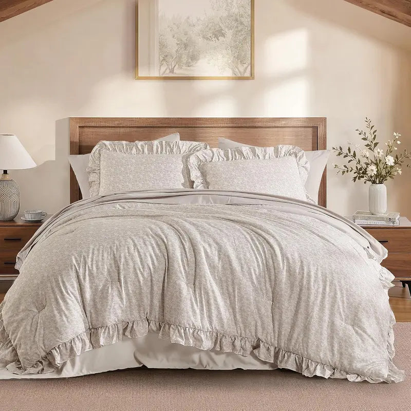 Ruffled Farmhouse Comforter Set – 7Pc