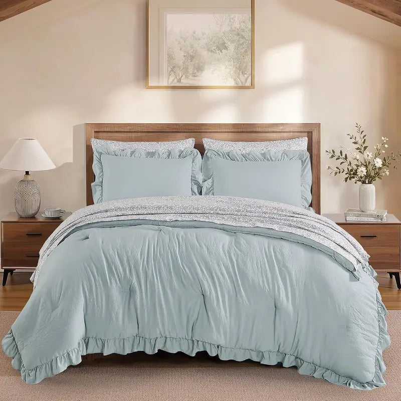 Ruffled Farmhouse Comforter Set – 7Pc