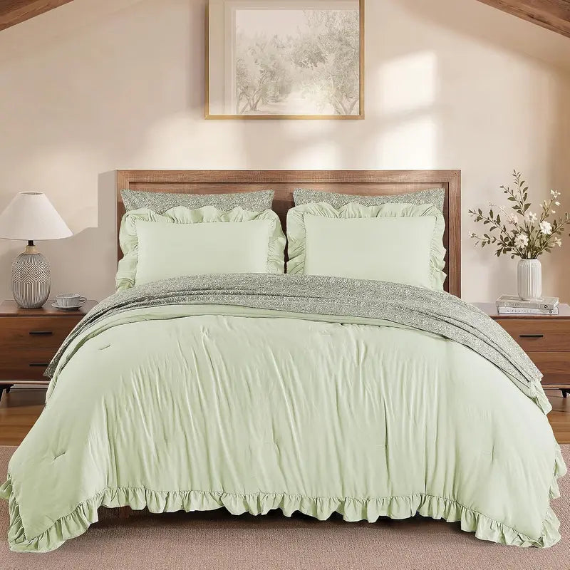 Ruffled Farmhouse Comforter Set – 7Pc