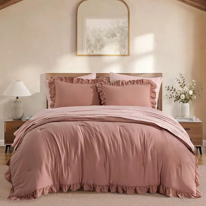 Ruffled Farmhouse Comforter Set – 7Pc