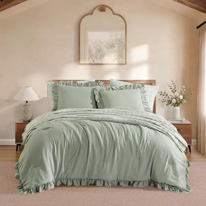 Ruffled Farmhouse Comforter Set – 7Pc