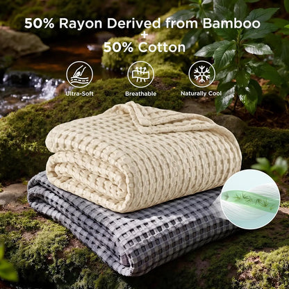 Bamboo Cotton Waffle Blanket