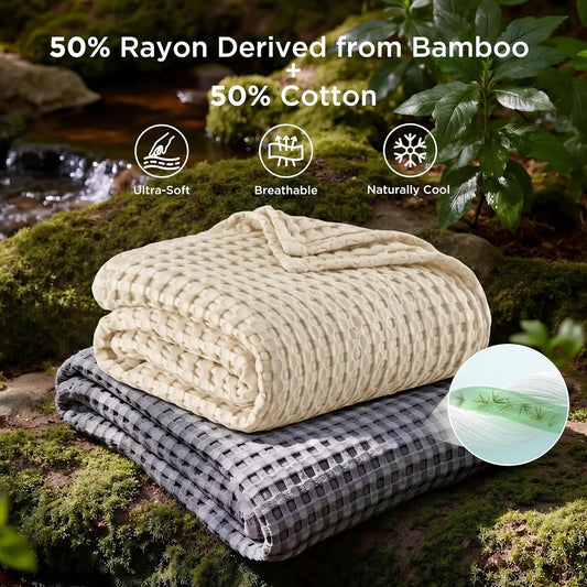 Bamboo Cotton Waffle Blanket