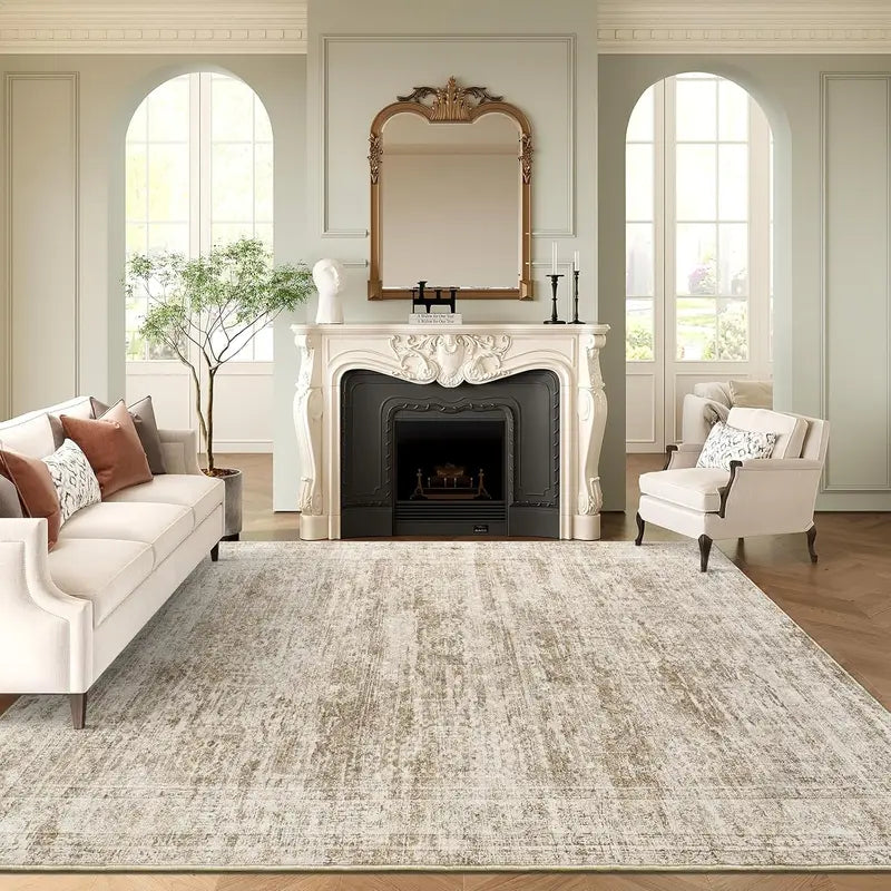 Art&Tuft Vintage Beige Washable Non-Slip Rug
