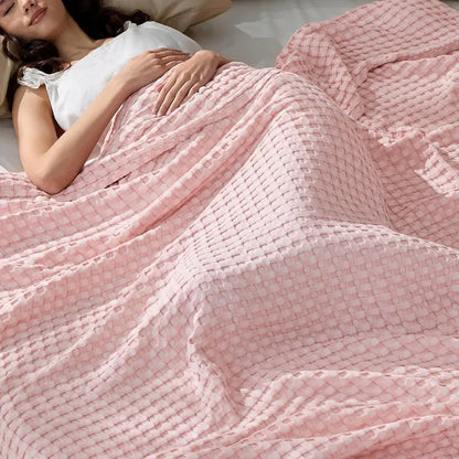 Bamboo Cotton Waffle Blanket