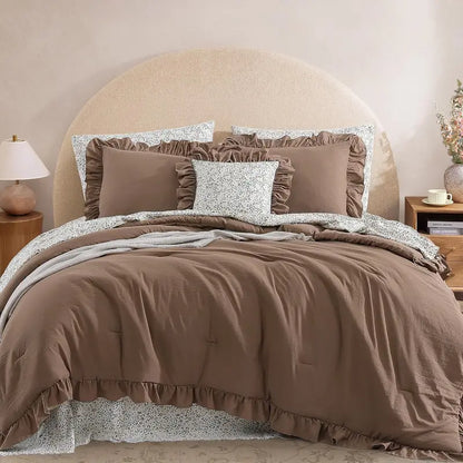 Ruffled Farmhouse Comforter Set – 7Pc