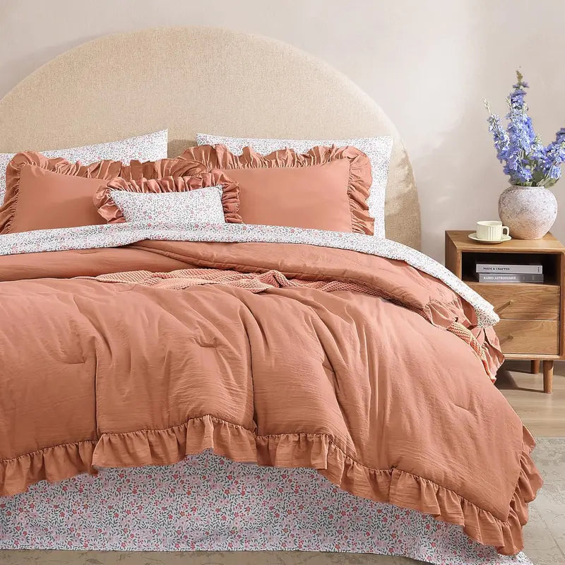 Ruffled Farmhouse Comforter Set – 7Pc