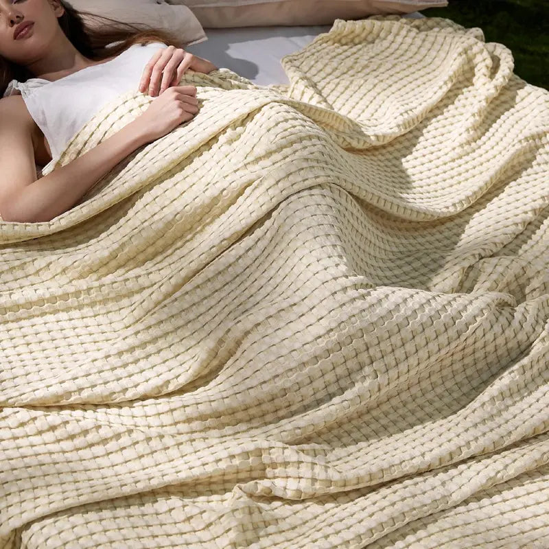 Bamboo Cotton Waffle Blanket