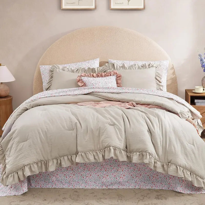 Ruffled Farmhouse Comforter Set – 7Pc