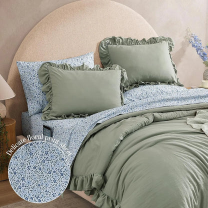 Ruffled Farmhouse Comforter Set – 7Pc